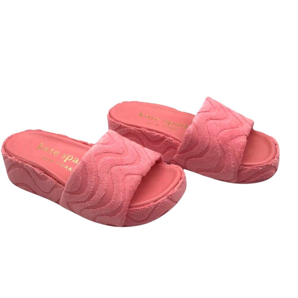 kate spade Breeze Platform Wedge Sandals Pink Size 5.5 GUC - Picture 9 of 9